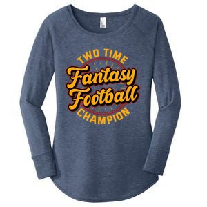 Two Time Fantasy Football Champion Champ League Draft Party Premium Women's Perfect Tri Tunic Long Sleeve Shirt