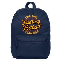 Two Time Fantasy Football Champion Champ League Draft Party Premium 16 in Basic Backpack