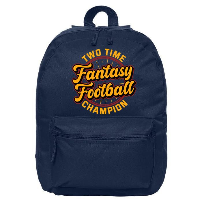 Two Time Fantasy Football Champion Champ League Draft Party Premium 16 in Basic Backpack