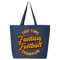 Two Time Fantasy Football Champion Champ League Draft Party Premium 25L Jumbo Tote