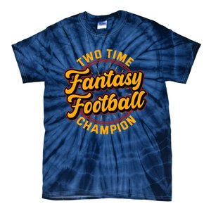 Two Time Fantasy Football Champion Champ League Draft Party Premium Tie-Dye T-Shirt