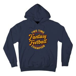 Two Time Fantasy Football Champion Champ League Draft Party Premium Tall Hoodie