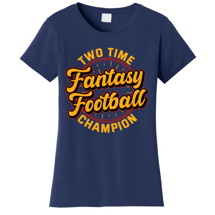 Two Time Fantasy Football Champion Champ League Draft Party Premium Women's T-Shirt