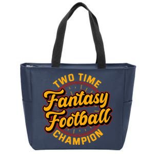 Two Time Fantasy Football Champion Champ League Draft Party Premium Zip Tote Bag