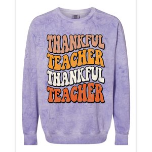 Thankful Teacher Fall Thanksgiving Elementary Classroom Colorblast Crewneck Sweatshirt