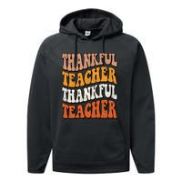 Thankful Teacher Fall Thanksgiving Elementary Classroom Performance Fleece Hoodie