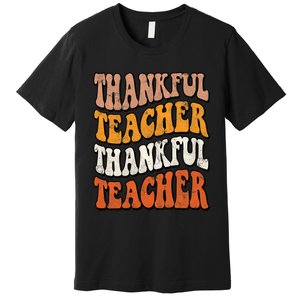 Thankful Teacher Fall Thanksgiving Elementary Classroom Premium T-Shirt