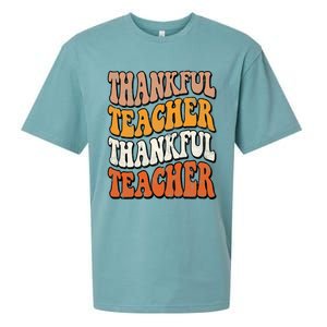 Thankful Teacher Fall Thanksgiving Elementary Classroom Sueded Cloud Jersey T-Shirt