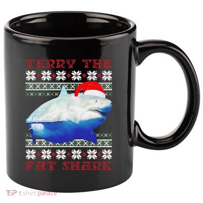 Terry The Fat Shark Christmas 11oz C Handle Ceramic Mug