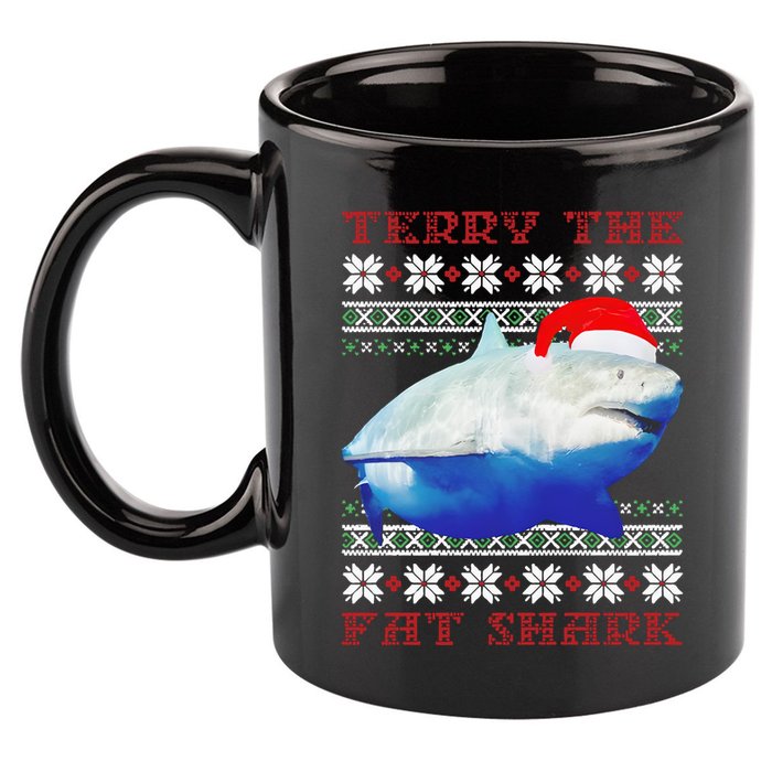 Terry The Fat Shark Christmas 11oz C Handle Ceramic Mug