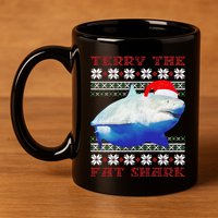 Terry The Fat Shark Christmas 11oz C Handle Ceramic Mug