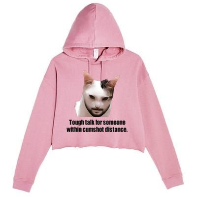 Tough Talk For Someone Within Cumshot Distance Crop Fleece Hoodie