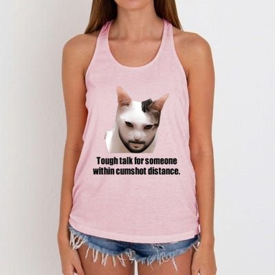 Tough Talk For Someone Within Cumshot Distance Women's Knotted Racerback Tank