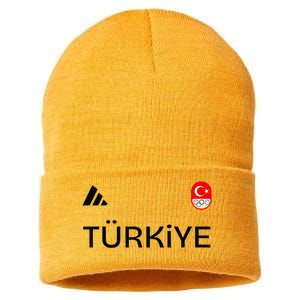 Turkiye Turkey Flag Turkish Shooting Team Sports Sustainable Knit Beanie