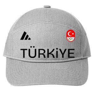 Turkiye Turkey Flag Turkish Shooting Team Sports 7-Panel Snapback Hat