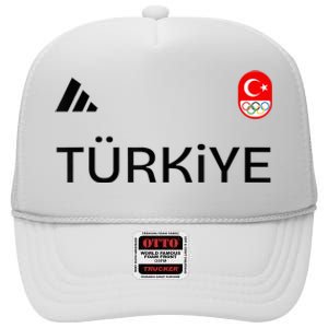 Turkiye Turkey Flag Turkish Shooting Team Sports High Crown Mesh Back Trucker Hat