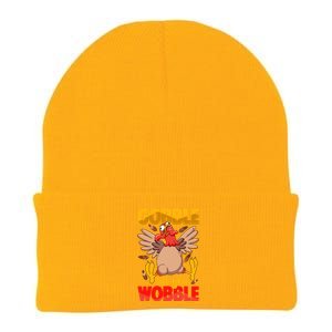 Thanksgiving Turkey Funny Quote Gobble Till You Wobble Gift Knit Cap Winter Beanie