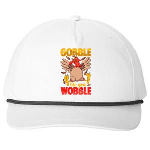 Thanksgiving Turkey Funny Quote Gobble Till You Wobble Gift Snapback Five-Panel Rope Hat