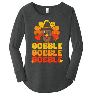 Thanksgiving Turkey Feast Adorable Gobble Gobble Women's Perfect Tri Tunic Long Sleeve Shirt