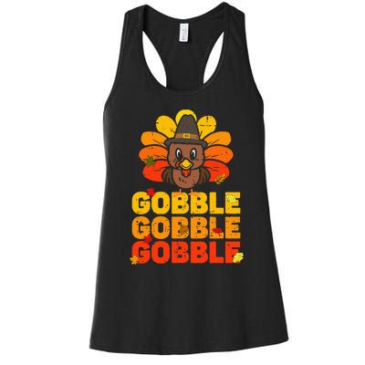 Thanksgiving Turkey Feast Adorable Gobble Gobble Women's Racerback Tank