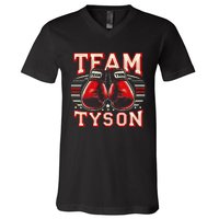 Team Tyson Family Personalized Name Vintage Tyson V-Neck T-Shirt