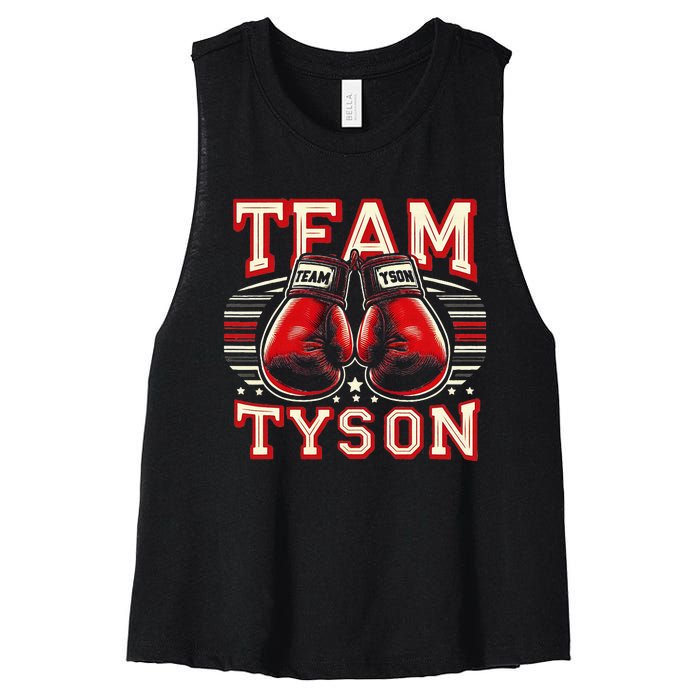 Team Tyson Family Personalized Name Vintage Tyson Women's Racerback Cropped Tank