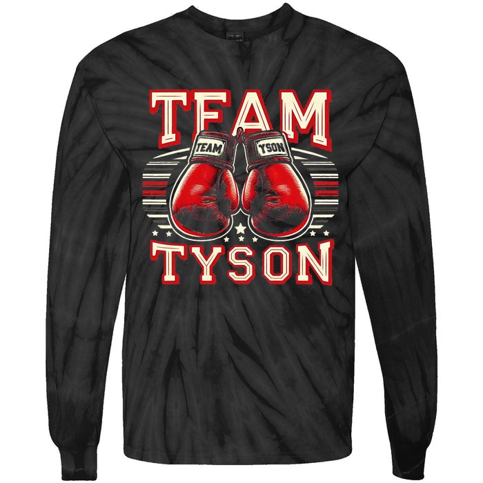 Team Tyson Family Personalized Name Vintage Tyson Tie-Dye Long Sleeve Shirt