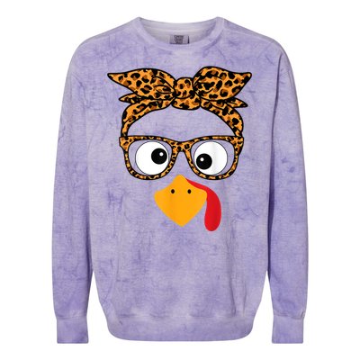 Thanksgiving Turkey Face Colorblast Crewneck Sweatshirt