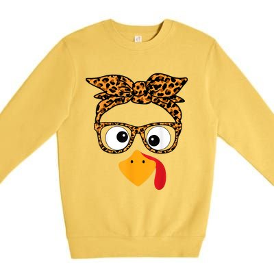 Thanksgiving Turkey Face Premium Crewneck Sweatshirt