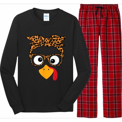 Thanksgiving Turkey Face Long Sleeve Pajama Set