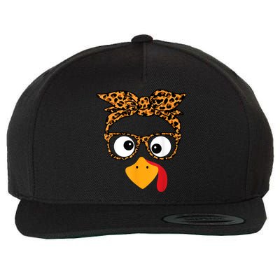 Thanksgiving Turkey Face Wool Snapback Cap