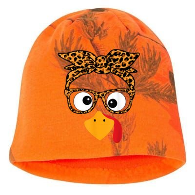 Thanksgiving Turkey Face Kati - Camo Knit Beanie