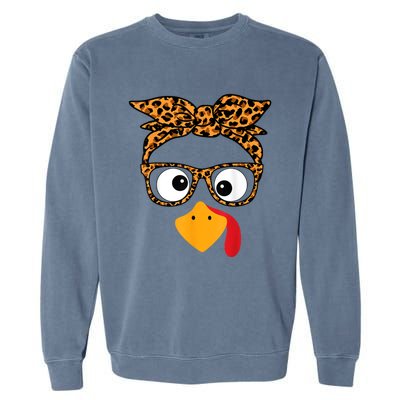 Thanksgiving Turkey Face Garment-Dyed Sweatshirt