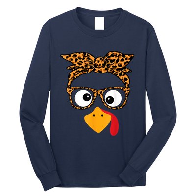 Thanksgiving Turkey Face Long Sleeve Shirt