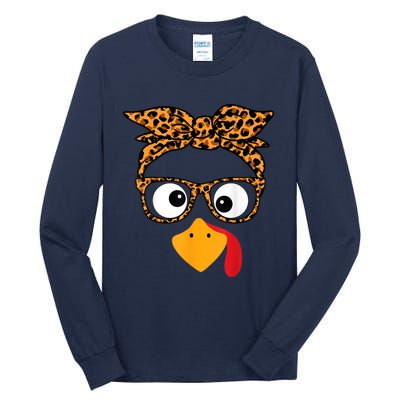 Thanksgiving Turkey Face Tall Long Sleeve T-Shirt