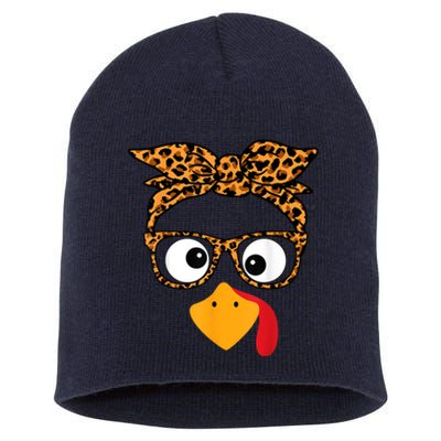 Thanksgiving Turkey Face Short Acrylic Beanie