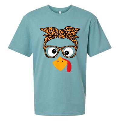 Thanksgiving Turkey Face Sueded Cloud Jersey T-Shirt