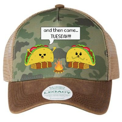 Taco Tuesday Funny Text Humour Happy Camping Jokes Legacy Tie Dye Trucker Hat
