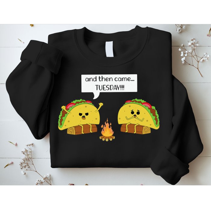 Taco Tuesday Funny Text Humour Happy Camping Jokes Sweatshirt