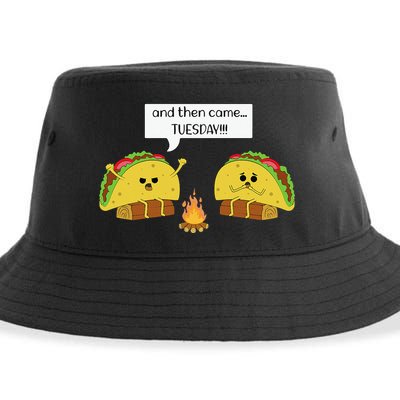 Taco Tuesday Funny Text Humour Happy Camping Jokes Sustainable Bucket Hat