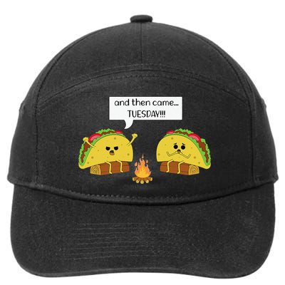 Taco Tuesday Funny Text Humour Happy Camping Jokes 7-Panel Snapback Hat