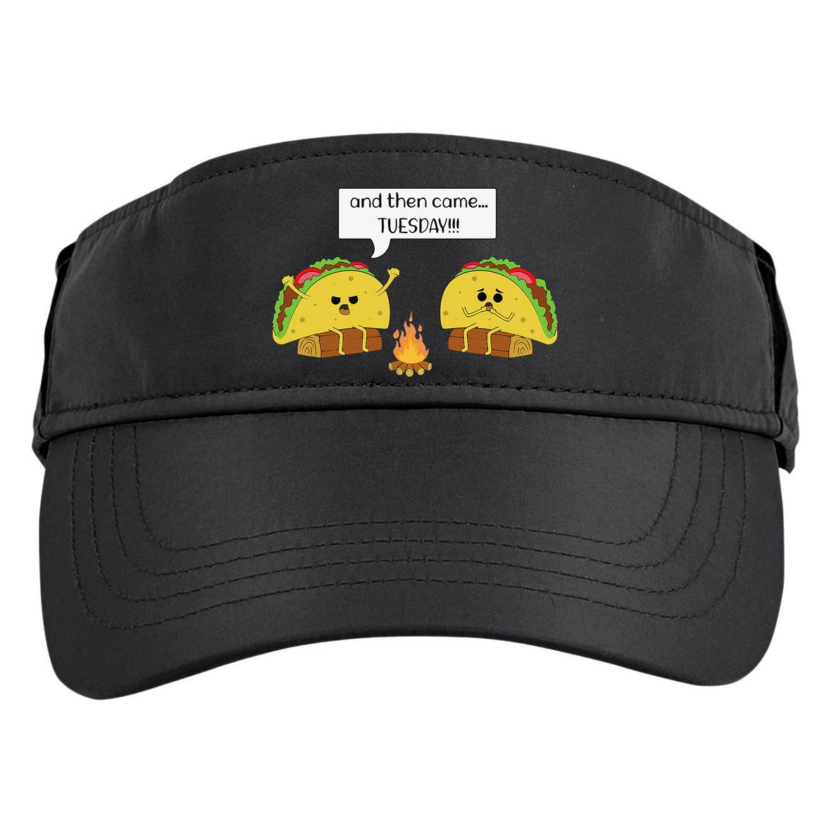 Taco Tuesday Funny Text Humour Happy Camping Jokes Adult Drive Performance Visor