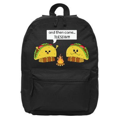 Taco Tuesday Funny Text Humour Happy Camping Jokes 16 in Basic Backpack