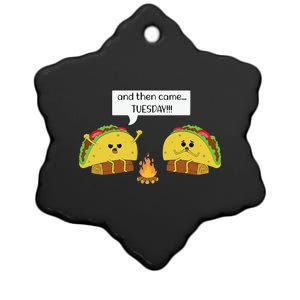 Taco Tuesday Funny Text Humour Happy Camping Jokes Ceramic Star Ornament