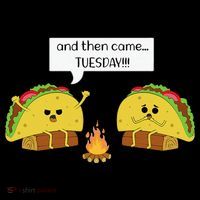 Taco Tuesday Funny Text Humour Happy Camping Jokes Baby Bodysuit