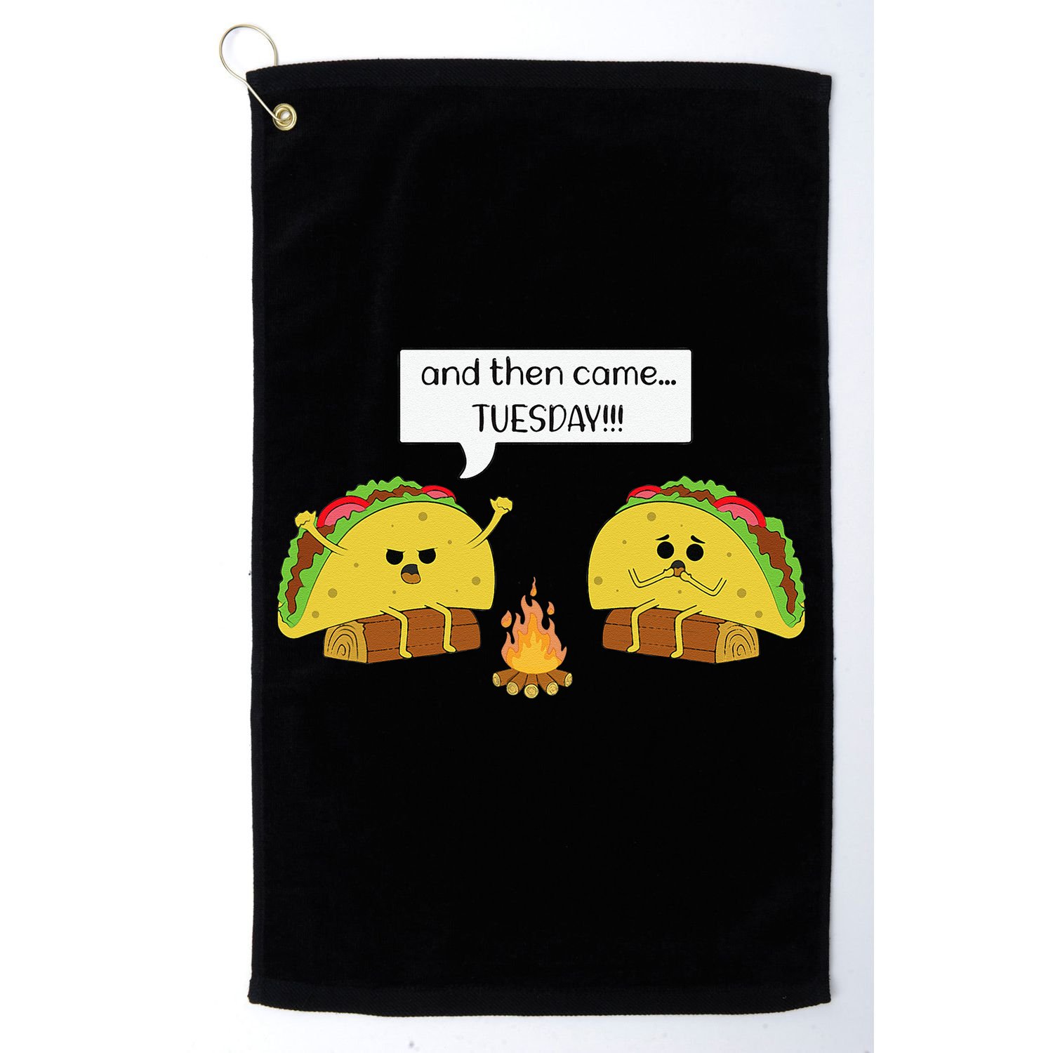 Taco Tuesday Funny Text Humour Happy Camping Jokes Golf Towel