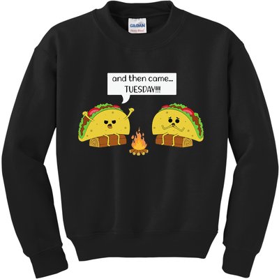 Taco Tuesday Funny Text Humour Happy Camping Jokes Kids Sweatshirt