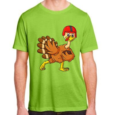 Thanksgiving Turkey Football Player Trophy Award Pose Adult ChromaSoft Performance T-Shirt