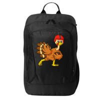 Thanksgiving Turkey Football Player Trophy Award Pose City Backpack