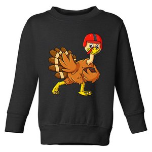 Thanksgiving Turkey Football Player Trophy Award Pose Toddler Sweatshirt